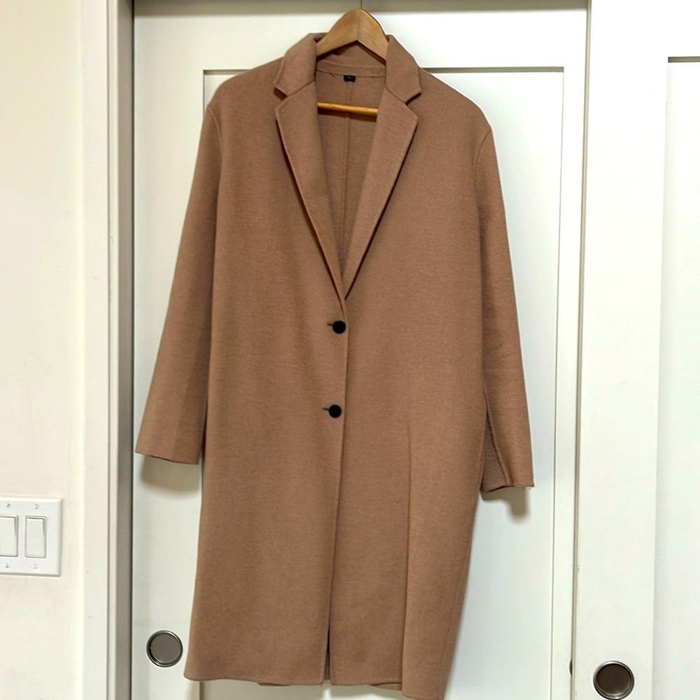All Saints Tan cashmere wool overcoat